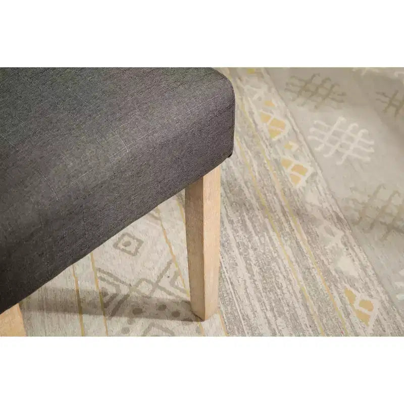 Sedia da pranzo Parsons imbottita e trapuntata in legno massello, color carbone, set da 2