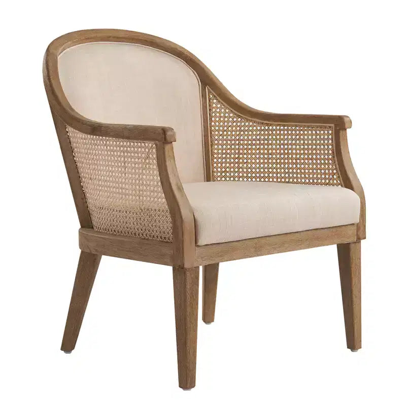 Poltrona rustica in legno massello e rattan