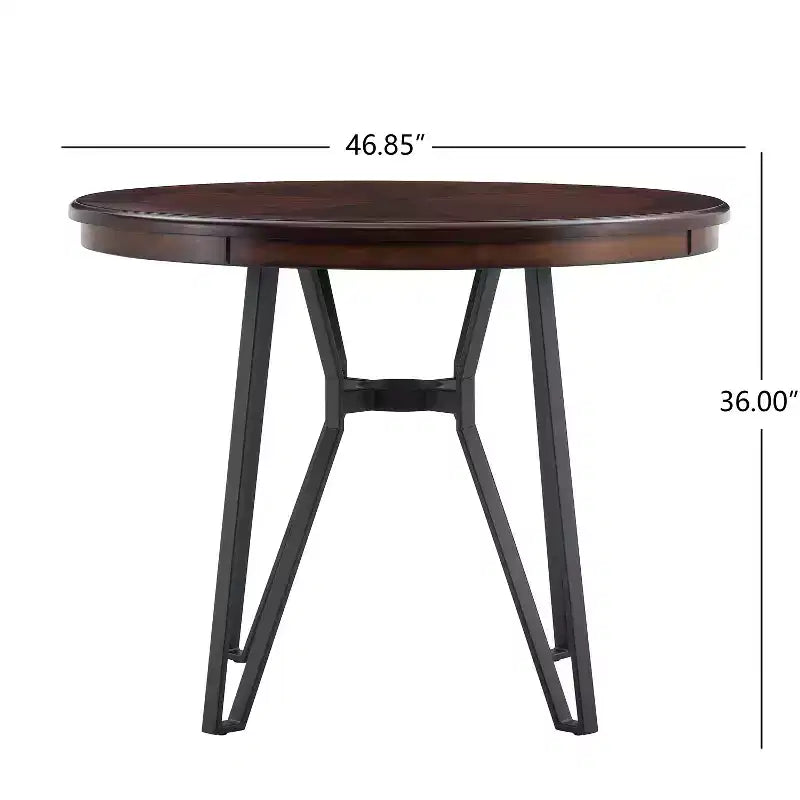 Tavolo rotondo da 46.85 per 4 persone, altezza bancone, con gambe a forcina