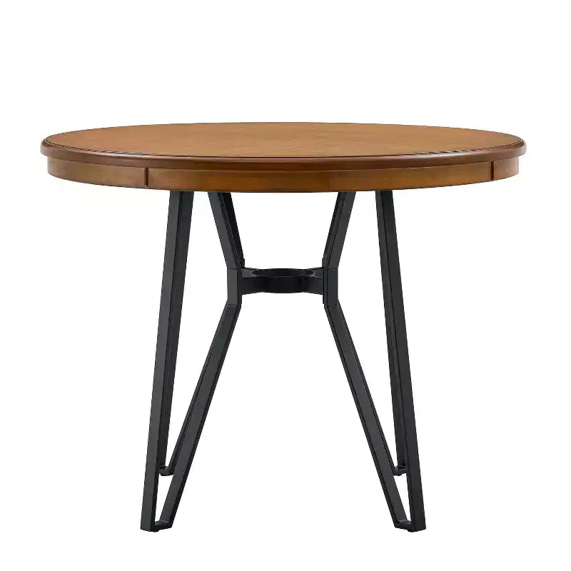 Tavolo rotondo da 46.85 per 4 persone, altezza bancone, con gambe a forcina