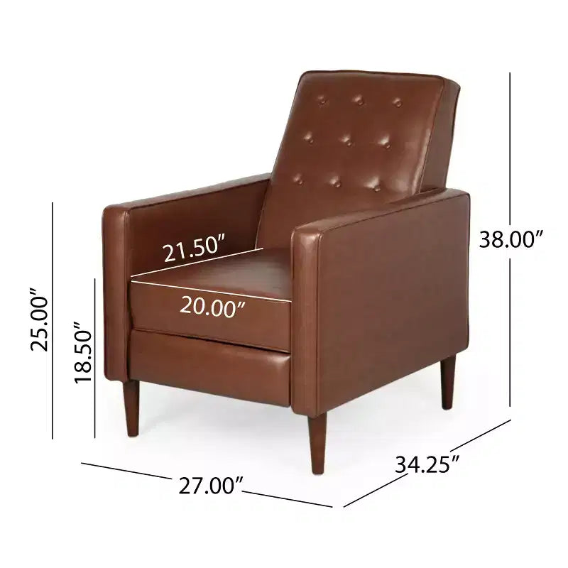 Poltrone reclinabili con schienale inclinabile a spinta, stile moderno di metà secolo, set di 2