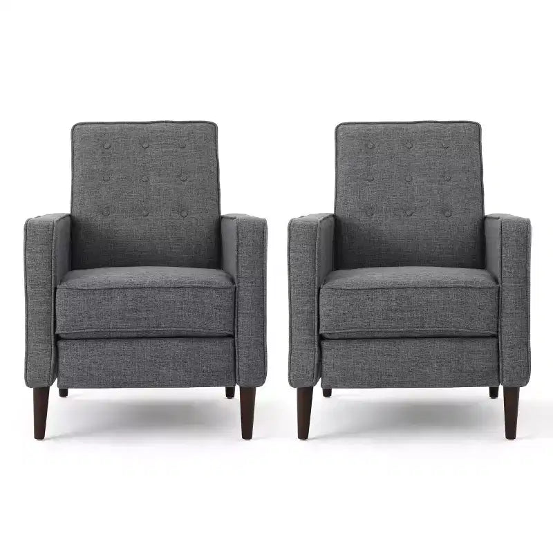 Poltrone reclinabili con schienale inclinabile a spinta, stile moderno di metà secolo, set di 2