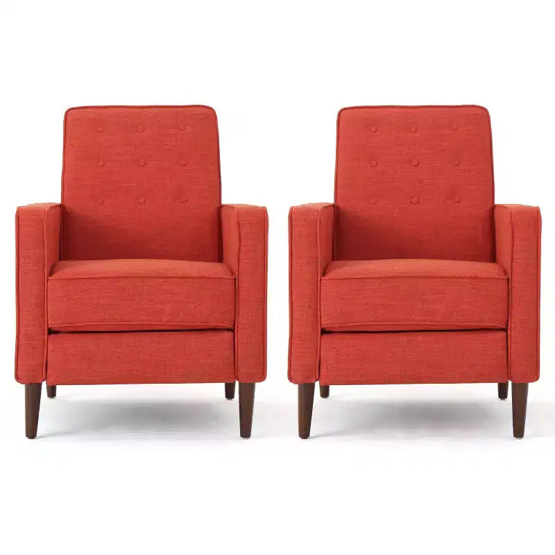 Poltrone reclinabili con schienale inclinabile a spinta, stile moderno di metà secolo, set di 2