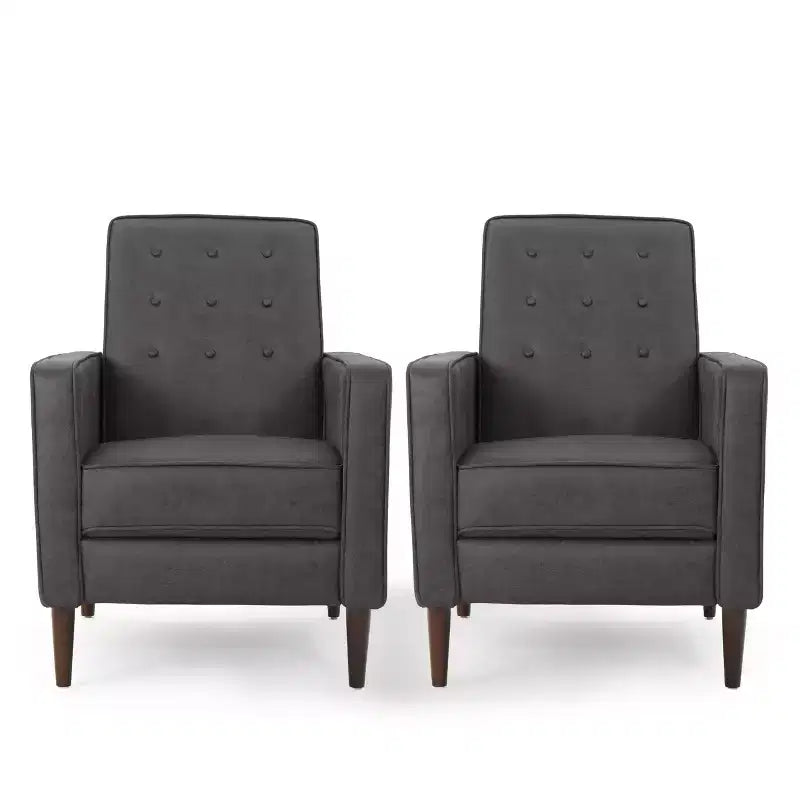 Poltrone reclinabili con schienale inclinabile a spinta, stile moderno di metà secolo, set di 2