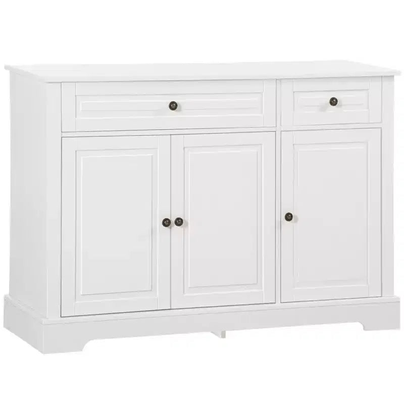 Sideboard Cabinet, Buffet Cabinet with 2 Drawers and Adjustable Shelves, Storage Cabinet for Entryway, Living Room, Kitchen, White