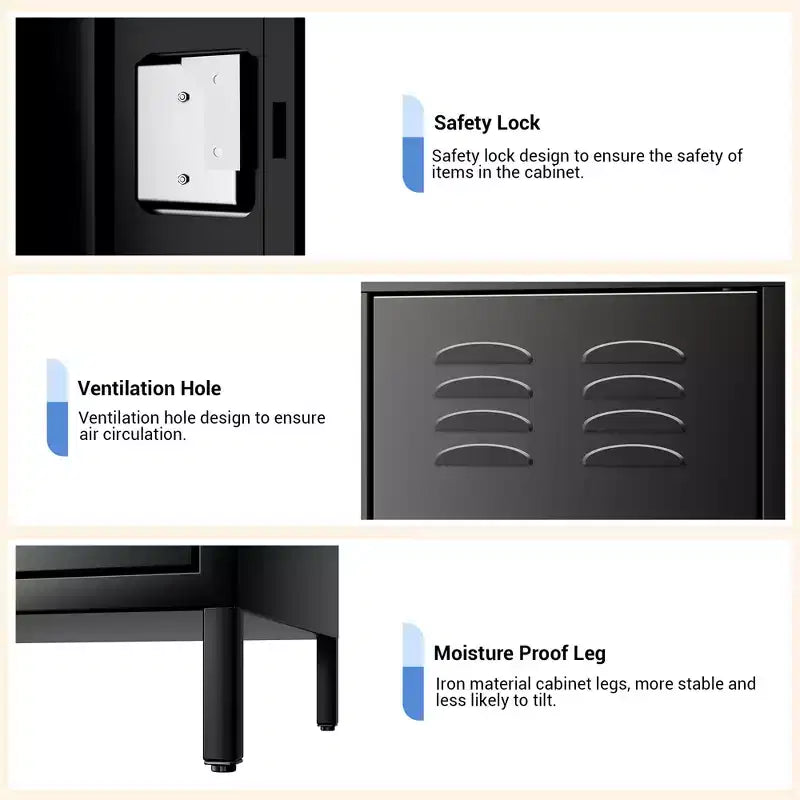 3 Doors Steel Storage, Metal Locker for School Office Gym, 72 Inch Locker Cabinet for Employees,Industrial Storage Locker with 3 Shelves