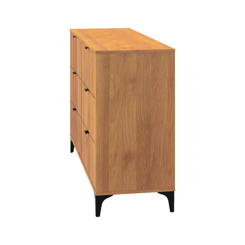 6 Drawer Dresser (Interlock) - Amber Walnut