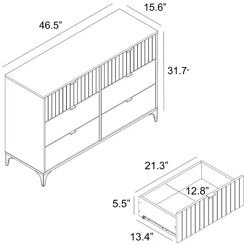 6 Drawer Dresser (Interlock) - Amber Walnut