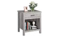 22 width Nightstand with Drawer,Grey Night Stand End Table Living Room with Storage Shelf,Wooden Bedside Table for Bedroom Nursery Office