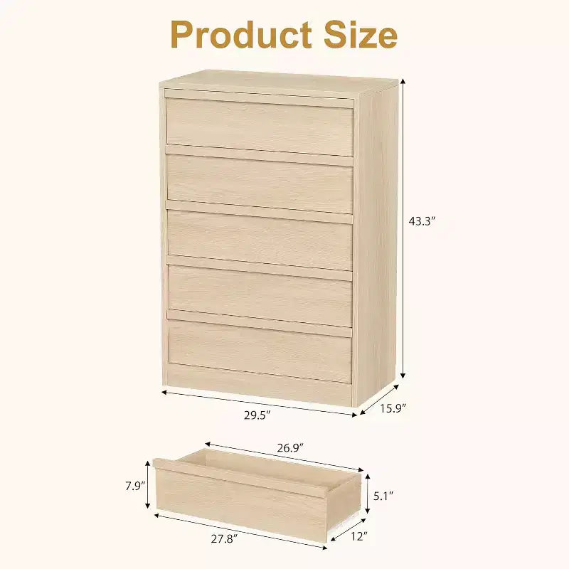 Cassettiera a 5/7 cassetti per camera da letto, cassettiera alta moderna con ampio spazio contenitivo, mobile organizer in legno per soggiorno, cameretta e ingresso