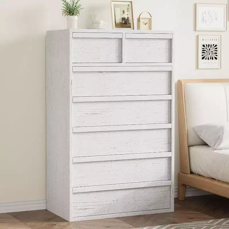 Cassettiera a 5/7 cassetti per camera da letto, cassettiera alta moderna con ampio spazio contenitivo, mobile organizer in legno per soggiorno, cameretta e ingresso