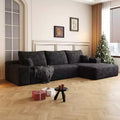 L-Shape Sofa , Corduroy, Deep Seat, No Assembly, for Living Room/Bedroom