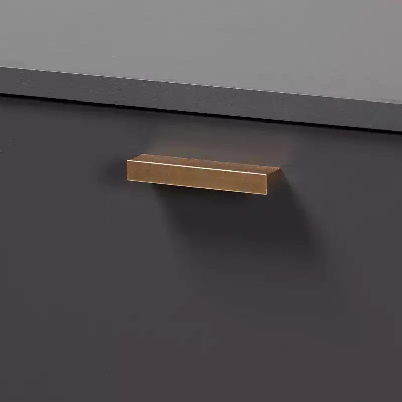 3 Door Cabinet Dark Gray/Gold : Entryway Organizer waith 4 Shelves
