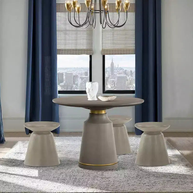 Tavolino decorativo in cemento grigio