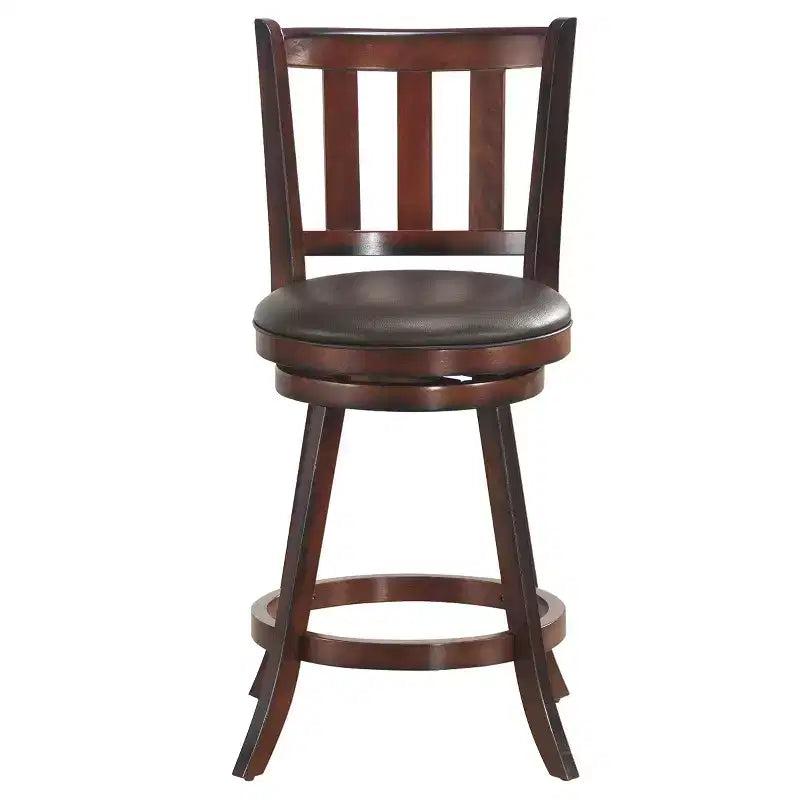 2 Sgabello da bar girevole da 25' con seduta imbottita in pelle, sedia alta con schienale per sala da pranzo, cucina, pub e bistrot