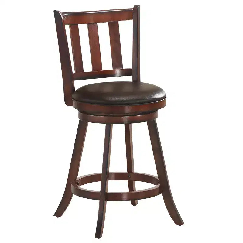 2 Sgabello da bar girevole da 25' con seduta imbottita in pelle, sedia alta con schienale per sala da pranzo, cucina, pub e bistrot