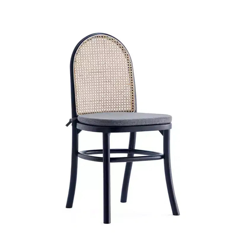 Set of 2 Dining Chairs with Gray Cushions