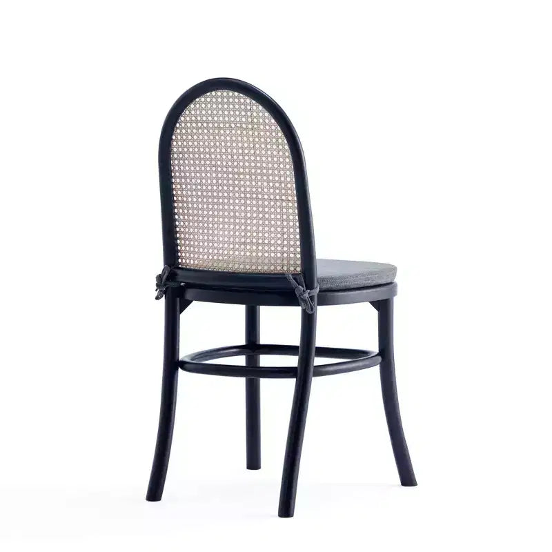 Set of 2 Dining Chairs with Gray Cushions